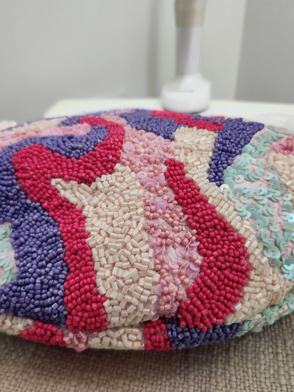 Beaded Mini Shoulder Bag in Pink Multicolor! - Picture 6 of 7